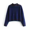 Suéteres de punto a cuadros de otoño para mujer, jerséis de manga larga, suéter de calle informal Vintage para mujer, ropa 210513