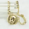 Подвесные ожерелья гипербола льва колье металлические животные винтажные готические панк -кокер цепь школьного украшения кольца Femme