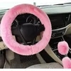 Steering Wheel Covers 3pcs Set Fluffy Thick Auto Car Plush Cover Soft Wool Winter 38cm Men's And Women's308f