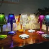 Italian Design Acrylic Kartell Battery Table Lamp Charging LED Night Light Touch USB Brilliant Flower Lamps Room Hotel Decor