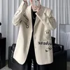 Oversize Albicocca Lettere Graffiti Blazer Giacca da donna Cappotto allentato Streetwear Capispalla primaverile 2021 Stile coreano Ufficio Donna Abiti da donna