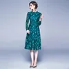 spring fashion Casual Women Dresses Hollow Out long Sleeve Floral Crochet Lace dress Vestidos 210531