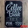 NEWMetal Tin Sign Iron Painting Drink Coffee Painting Vintage Craft Home Restaurant Decoration Pub Signs Wall Art Sticker RRF12366