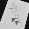 Letra do designer Triângulo Stud Long Dangler preto Brincos brancos Brincos de jóias de moda Casamento de luxo Presentes de brinco de cristal linka linka