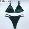 Cikini Velvet Bikini Set Style Style Backsuit Femme Sexy Sport Sport Backless Couleur solide Summe 210621