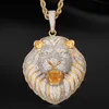 2021mens bijoux hip hop glacé le pendentif collier de créateur de luxe bling diamant cubain lien chaîne de grands pendentifs lion animal rappeur 1189990
