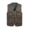 Uomo Multi Many Tasca con zip Gilet senza maniche Cargo Coat Gilet da viaggio da lavoro Pographer Giacca tattica maschile stile militare 210518