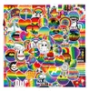 100Pcs-Pack Rainbow Color LGBT Pride Vinyl Sticker Waterproof Stickers Lot for Water Bottle Laptop Planner Scrapbook Wall Skateboard Journal Organizer Decals