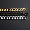 Width 6/8/10MM Stainless Steel Gold Black Cuban Chain Bracelet & Bangles Fashion Hip Hop Men Jewelry Length 20CM Wholesale Price