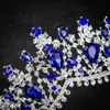 KMVEXO Design europeo Crystal Big Princess Queen Crowns Matrimonio Accessori per capelli da sposa Gioielli Sposa Diademi Fasce per capelli 220222