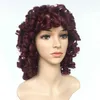 Hot Selling Fashion Bob Curly Hair Short Rihhna Wine Red Wavy Wig Simulation Brasilian Human Hair Wigs Y Demandfactory Direct