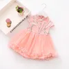 Baby Girl Lace Dress Boutique Floral Mesh Princess Flower Sleeveless Casual Summer Girls Party Dress Kids Clothing G1026