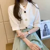 Camicette da donna bianche da donna tutto-fiammifero di moda coreana Camicette da donna a mezza manica da donna in chiffon 210507