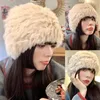 Beanie/Kafatası Kapakları Moda Retro Kürk Şapka Sonbahar Kış Peluş Dış Mekan Trendi Kapağı Kadınlar için Günlük Sıcak Kabarık Pros22