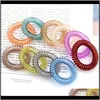 Candy Color Telephone Wire Cord Tie Girls Kids Elastic Band Ring Women Rope Bracelet Stretchy Scrunchy 7Jgiq Rubber Bands Hdb3K3946914