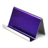 4 Colors Stainless Steel Business Card Holder Name Cards Display Stand Rack Desktop Table Decor