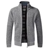 가을 겨울 남성 재킷 슬림 핏 스탠드 칼라 지퍼 지퍼 솔리드 코튼 두꺼운 따뜻한 코트