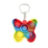 Porte-clés Simple Dimple Fidget Toys Pousser Bulle Jouet Sensoriel Coloré Lumineux Doux Squishy Antistress Porte-clés Pendentif