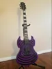 Zakk Wylde Audio Carbaran Purple Bullseye SG Электрическая гитара Большой блок инкрустации, черное оборудование, китайские пикапы EMG