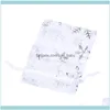 Bijoux Emballage Présentoir BijouxJewelry Pochettes Sacs 100 Pcs Organza Cadeau De Mariage Pochette Dstring Sier Blanc Flocons De Neige Imprimé Partie Transparente