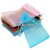 Gift Wrap 100Pcs Jewelry Bags Packing Drawable Pink Organza 7x9 9x12 10x15 13x18 Sachet Wedding Decor Free Ship