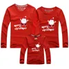 Julfamilj som matchar kläder full ärm Mamma dotter T-shirts Santa Claus Reindeer Elk Print Tees Red Top 210429