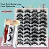 Tjock Curly Crisscross False Eyelashes Extensions Soft Light With Tweezer Hand Made återanvändbara flerskikt 3D Fake Lashes Makeup A8701703