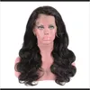 Волна кузова кружева передняя парик бразильская девственница человеческие волосы полные кружевные парики для женщин натуральный цвет pwxv4 r7byf