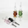 Skull Glass Nectar Bong Hookah Cooling Akcesoria oleju w środku z końcówką ze stali nierdzewnej i plastikowym klipsem do rur rurowych rur tytoniowych