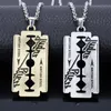 Dongsheng Musikband Judas Priest Halsband Razor Blade Shape Pendant Fashion Link Chain Halsband Friendship Gift Smycken Kedjor4956250