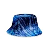 25 styles tie dye seau chapeau casquettes unisexe dégradé chapeau de soleil avec haut plat mode extérieur hip-hop casquette enfants plage soleil chapeaux