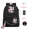 여자 학교 가방 도쿄 개정자 벚꽃 anime bookbag 배낭 USB 충전 십대 소녀 만화 schoolbag mochilas