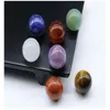 7st Natural Decor Seven Color Chakra Stones Crystal Sphere Ball Pillar Reiki Yoga Healing Wicca Luky Gem Spiritual 2278 Y2