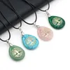 Pendant Necklaces Reiki Healing 7 Chakra Crystal Agates Necklace Amulet Natural Stone Lapis Lazuli Energy For Women Jewelry Gift232L