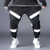 Hommes ruban noir hip hop décontracté hommes pantalons de jogging pantalons longs mode décontracté streetwear dropship x0621