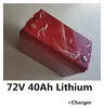 72V 40Ah Lithium-Li-Ionen-Akku mit BMS für 2000W 1500W Motor, Elektromotorrad, Elektroroller, Solarstromanlage USV