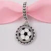 AnnaJewel 925 Sterling Silber Perlen Fußball Dangle Charm Mixed Emaille Charms Passend für europäischen Pandora-Stil Schmuck Armbänder Halskette ENG79201816 AnnaJewel