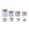 Frosted Clear Glass Jar Face Cream Bottle Cosmetic Container with Rose Gold Lid 5g 10g 15g 20g 30g 50g 100g Packing Bottles