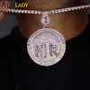 Łańcuchy Iced Out Symbol dolara Parasol Forever Rich CZ List Naszyjnik Bling Cyrkonia Two Tone Kolor Wisiorek Mężczyźni HipHop Biżuteria