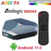 A95X F4アンドロイド11テレビ箱Amlogic S905X4クワッドコア4G 32G 2.4G 5G WiFi Bluetooth 8K RGBライトスマートTVボックス