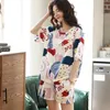 M-5XL Plus Size 100% Katoen Dames Nightie Pyjama Korte Pyjama Set Zomer Nachtkleding Thuis Kleding 100kg Pijamama Verano Mujer 210830