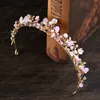 2021 розовые бусины Bridal Crowns Tiara невеста голову хрусталь горный хрусталь диадем королева корона свадебные аксессуары для волос