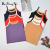 Tricot Tops Femme Slim Summer Hit Couleur Sans manches Débardeur Femmes Chic Mignon Bouses All-Match Camisole Mode 210506