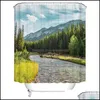 Shower Curtains Bathroom Aessories Bath Home & Garden Beach Sea Curtain Waterproof Polyester Drop Delivery 2021 Toarr