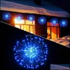 Event Festive Party Supplies Home Garden2in1 Pack Hanging Fireworks Lights Decoration 152 LED Dandelion Fairy Battery Operated String Ligh