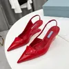 2022 women Sandals party fashion leather Pointed Dance shoe new sexy designer high heels Super Lady wedding Metal Belt buckle Beach Women shoes size 34-41 With box