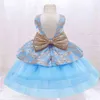 Kwiat Toddler Baby Girl Infant Princess Dress Wedding Lace Tutu Kids Party Vestidos na 1 rok urodziny 210508