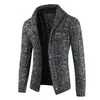 Pulls pour hommes Hommes Pull Manteau Casual Épaissir Cardigan Boutonné Couleur Pure Chunky Knit Mode Vêtements Capuche