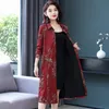 Women's Trench Coats Spring Autumn Womens Flower Long Elegant Outwear Female Woman Single-breasted Mid-length Coat Overcoat Plus Size