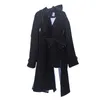 TwotwinStyle клетчатая винтажная пальто для женщин V-вырез с длинным рукавом бантики асимметричные куртки женские мода одежда осень 210517